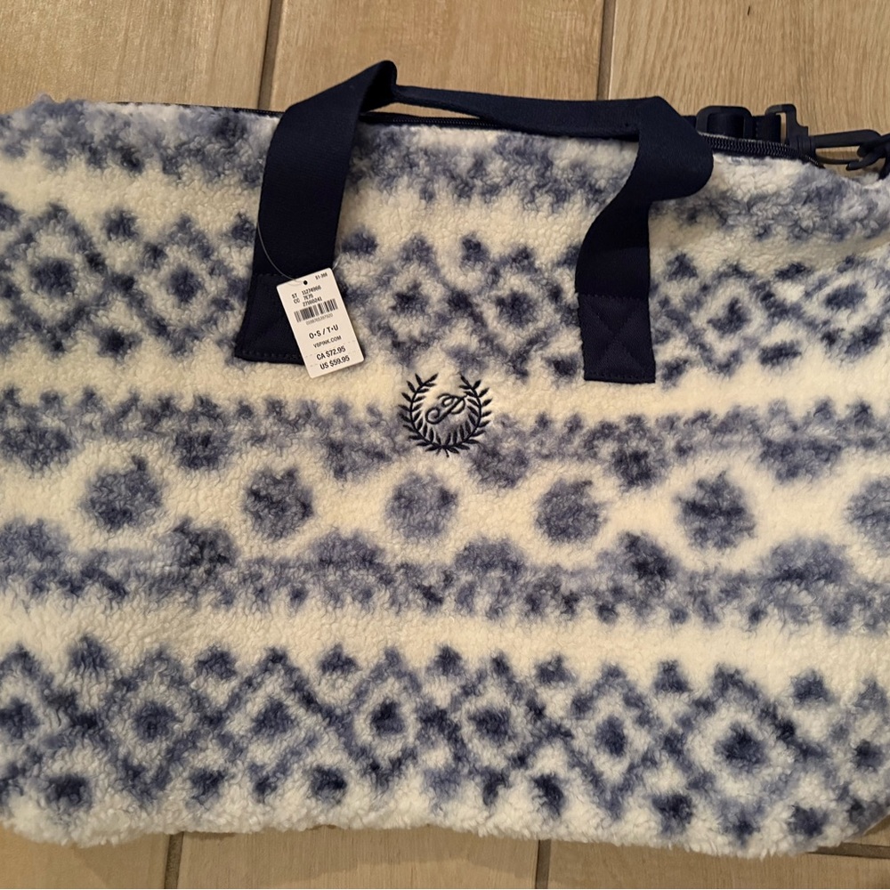 Victoria Secrets PINK Patterned Blue and White Tote Bag